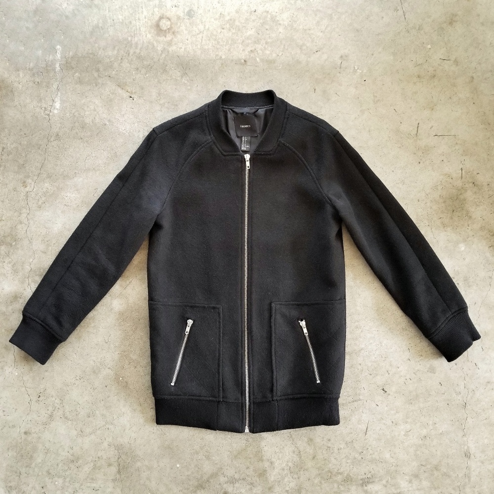 WOOL BLEND BOMBER JACKET